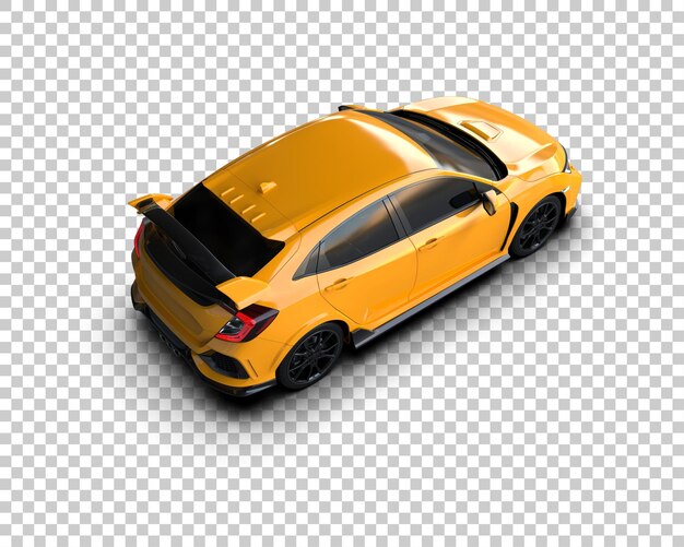 Ilustración de renderización 3D de automóviles realistas aislados en el fondo