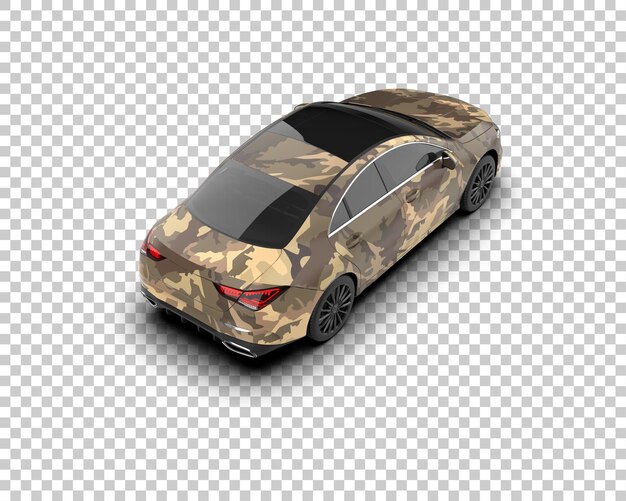 Ilustración de renderización 3D de automóviles realistas aislados en el fondo
