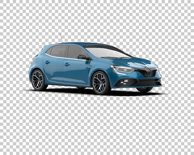 Ilustración de renderización 3D de automóviles realistas aislados en el fondo