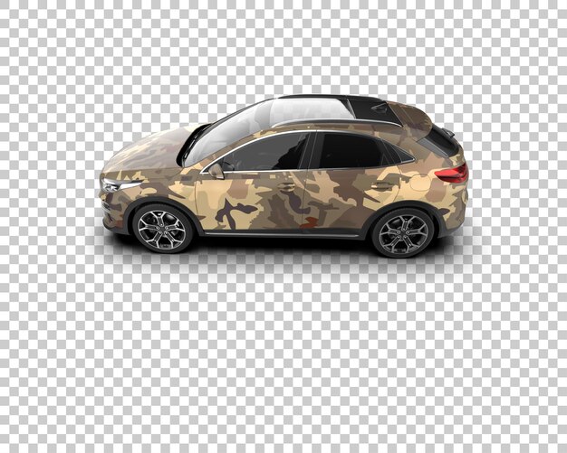 Ilustración de renderización 3D de automóviles realistas aislados en el fondo