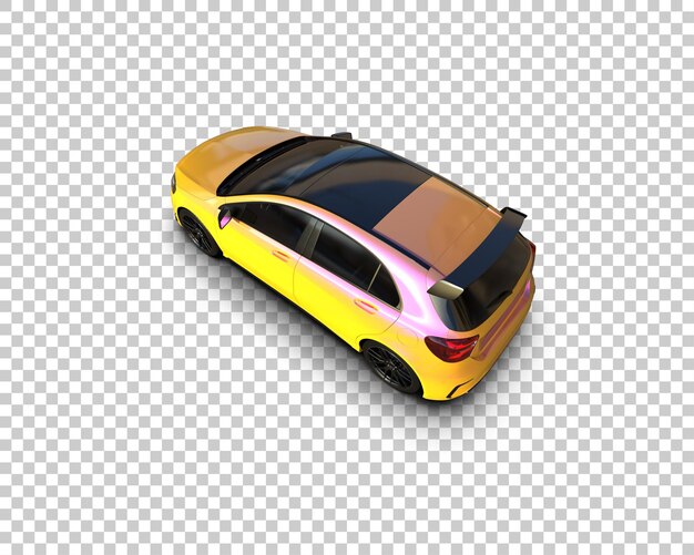 Ilustración de renderización 3D de automóviles realistas aislados en el fondo