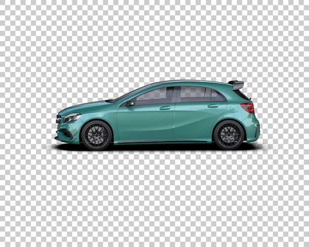 Ilustración de renderización 3D de automóviles realistas aislados en el fondo