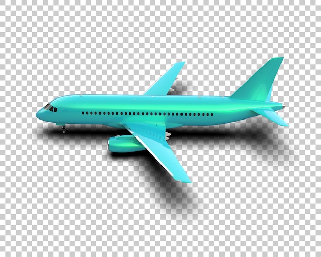 Ilustración de renderización 3D del avión aislado en el fondo