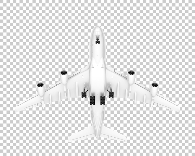 Ilustración de renderización 3D de un avión en un fondo transparente