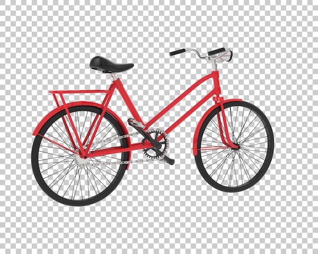 Ilustración de renderización 3D de una bicicleta aislada en un fondo transparente