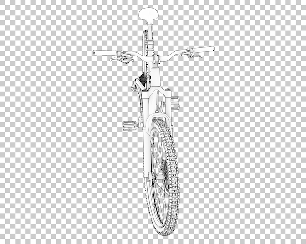 Ilustración de renderización 3D de una bicicleta realista aislada en un fondo transparente
