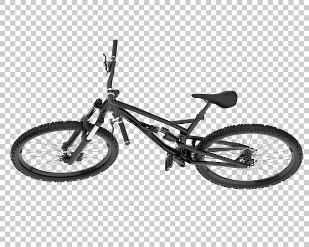 Ilustración de renderización 3D de una bicicleta realista aislada en un fondo transparente