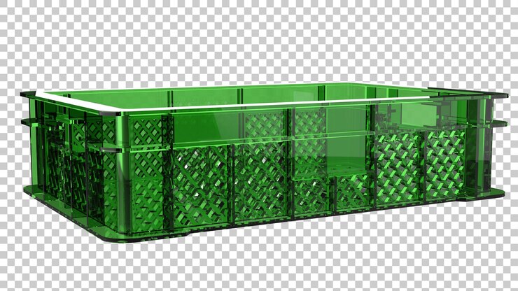 PSD ilustración de renderización 3d de una caja de plástico vacía sobre un fondo transparente