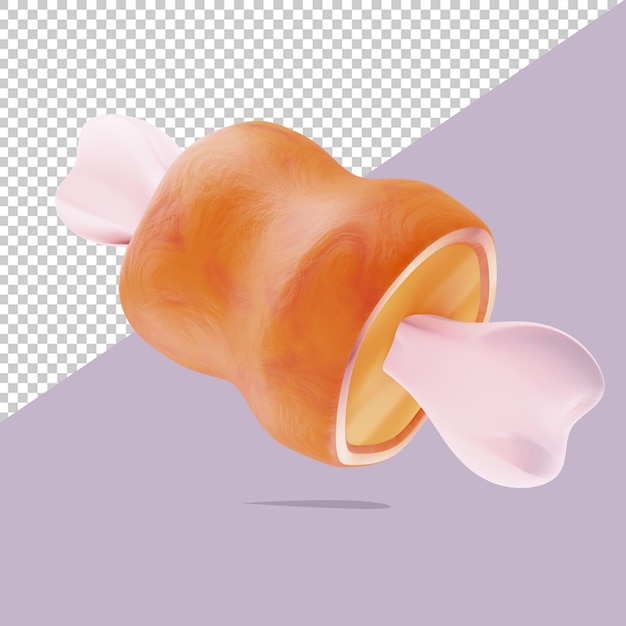 PSD ilustración de renderización en 3d de carne y huesos
