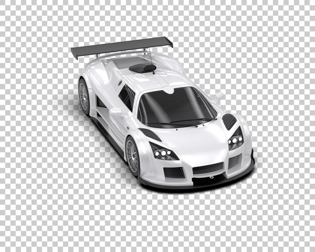 Ilustración de renderización 3D de un coche de carreras realista aislado en el fondo