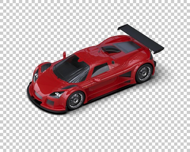Ilustración de renderización 3D de un coche de carreras realista aislado en el fondo