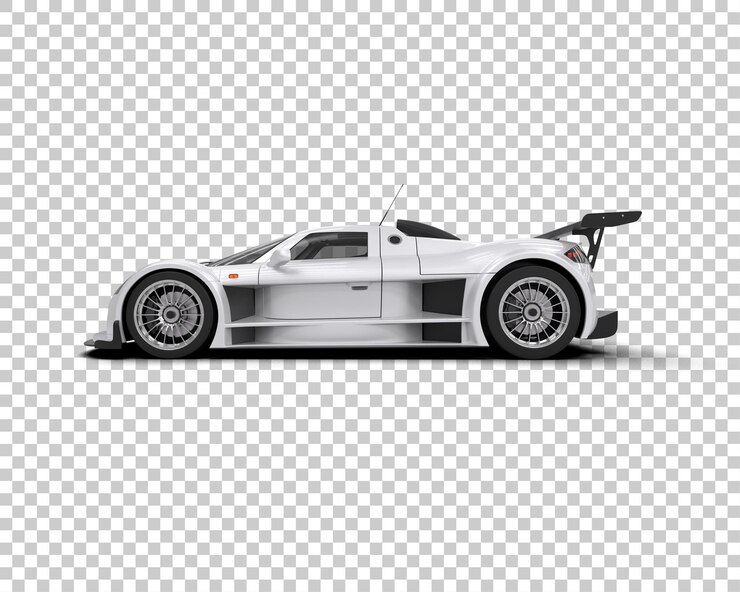 PSD ilustración de renderización 3d de un coche de carreras realista aislado en el fondo