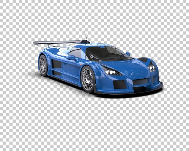 Ilustración de renderización 3D de un coche de carreras realista aislado en el fondo