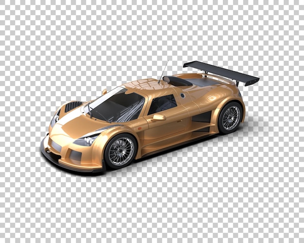 Ilustración de renderización 3D de un coche de carreras realista aislado en el fondo