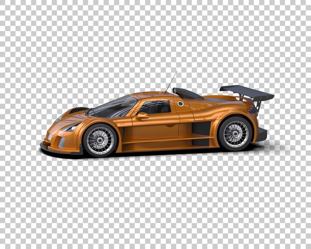 Ilustración de renderización 3D de un coche de carreras realista aislado en el fondo