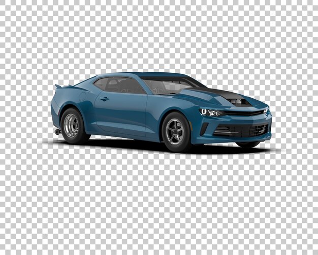 Ilustración de renderización 3D de un coche de carreras realista aislado en el fondo