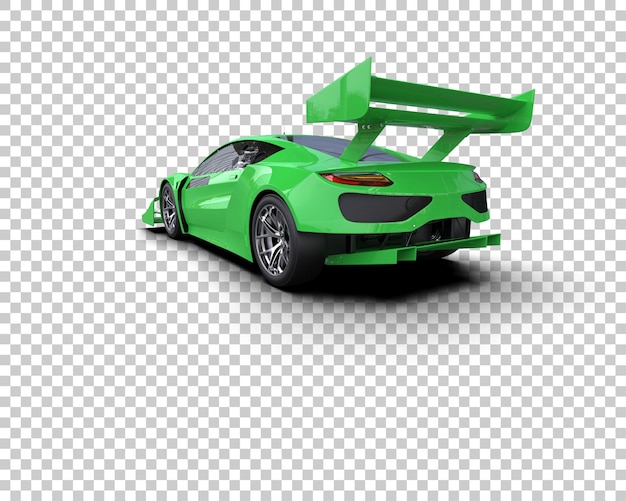 Ilustración de renderización 3D de un coche de carreras realista aislado en el fondo