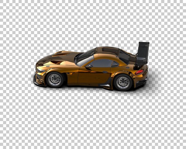 Ilustración de renderización 3D de un coche de carreras realista aislado en el fondo