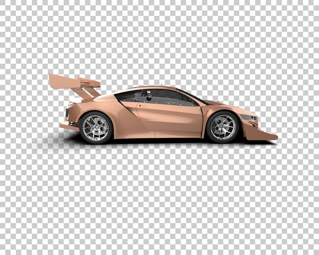 Ilustración de renderización 3D de un coche de carreras realista aislado en el fondo