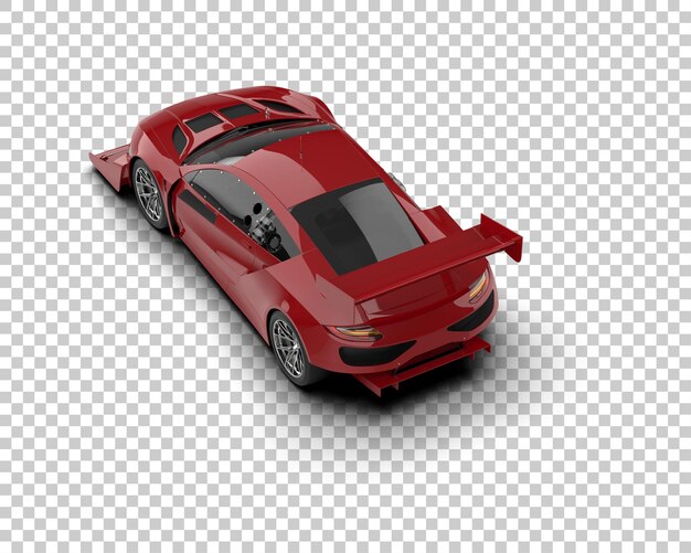 Ilustración de renderización 3D de un coche de carreras realista aislado en el fondo