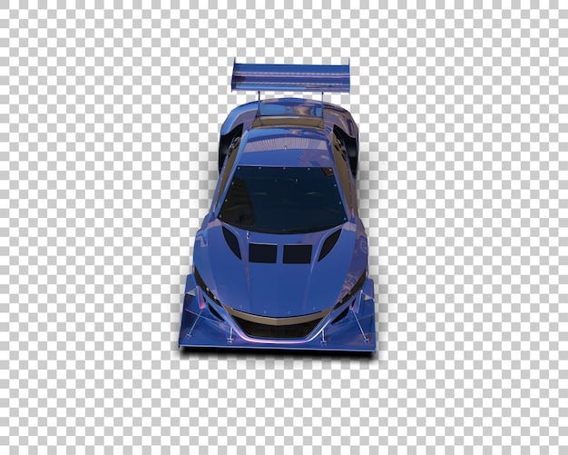 Ilustración de renderización 3D de un coche de carreras realista aislado en el fondo
