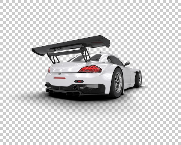 Ilustración de renderización 3D de un coche de carreras realista aislado en el fondo