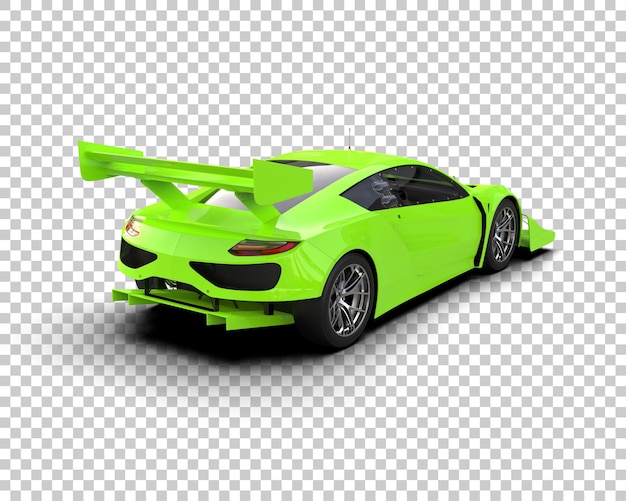 Ilustración de renderización 3D de un coche de carreras realista aislado en el fondo