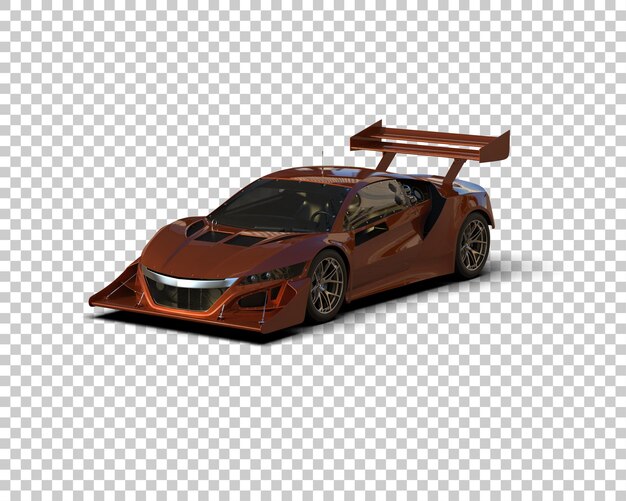 Ilustración de renderización 3D de un coche de carreras realista aislado en el fondo