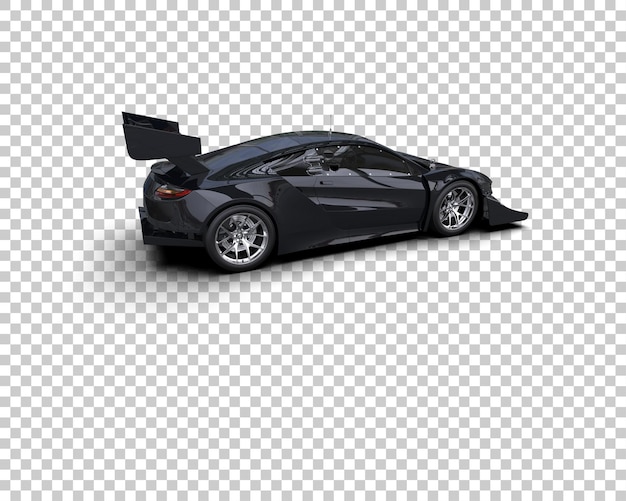 Ilustración de renderización 3D de un coche de carreras realista aislado en el fondo