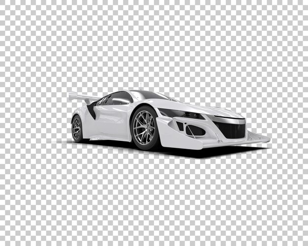Ilustración de renderización 3D de un coche de carreras realista aislado en el fondo