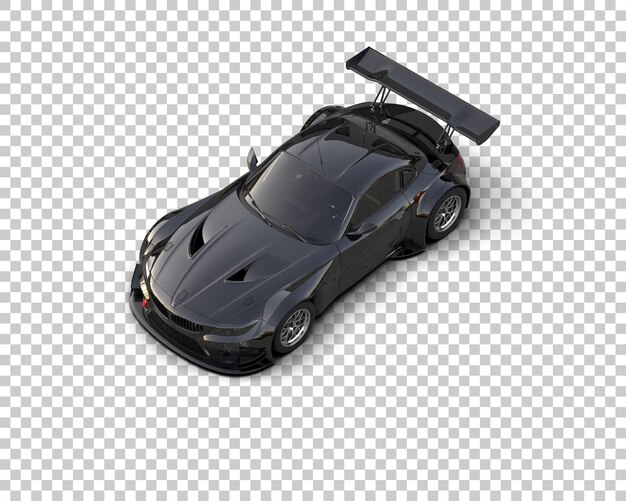 Ilustración de renderización 3D de un coche de carreras realista aislado en el fondo