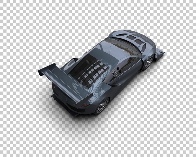 Ilustración de renderización 3D de un coche de carreras realista aislado en el fondo