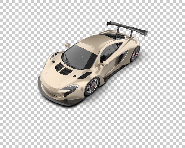 Ilustración de renderización 3D de un coche de carreras realista aislado en el fondo