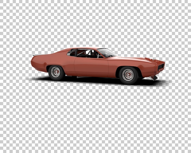 Ilustración de renderización 3D de un coche de carreras realista aislado en el fondo