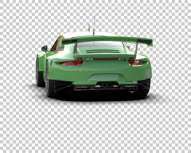 Ilustración de renderización 3D de un coche de carreras realista aislado en el fondo