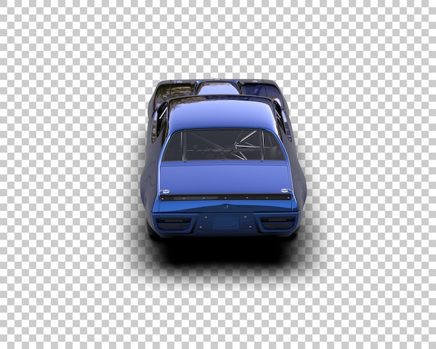 Ilustración de renderización 3D de un coche de carreras realista aislado en el fondo