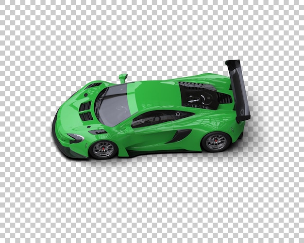 Ilustración de renderización 3D de un coche de carreras realista aislado en el fondo