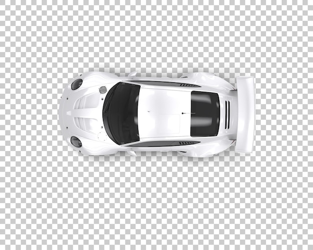 Ilustración de renderización 3D de un coche de carreras realista aislado en el fondo