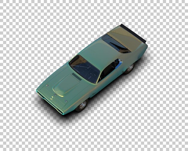 Ilustración de renderización 3D de un coche de carreras realista aislado en el fondo