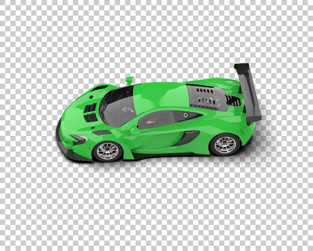 Ilustración de renderización 3D de un coche de carreras realista aislado en el fondo