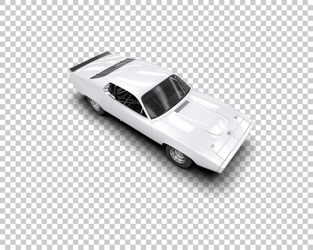 Ilustración de renderización 3D de un coche de carreras realista aislado en el fondo