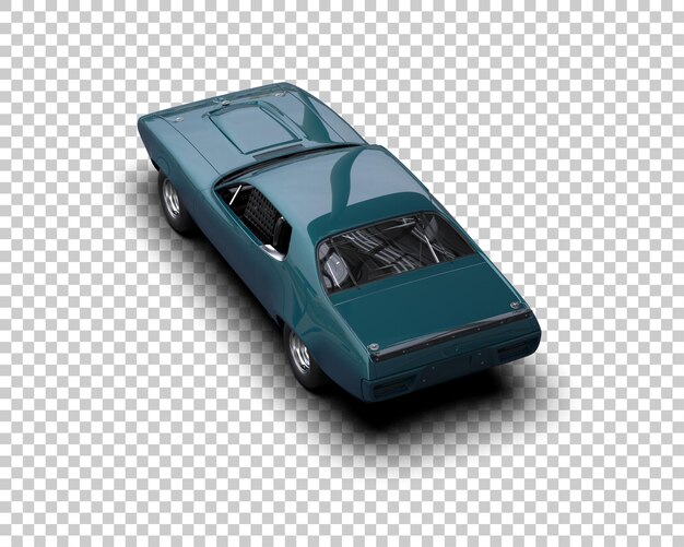 Ilustración de renderización 3D de un coche de carreras realista aislado en el fondo