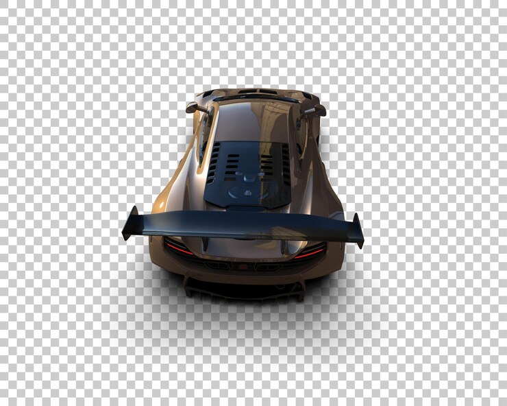 PSD ilustración de renderización 3d de un coche de carreras realista aislado en el fondo
