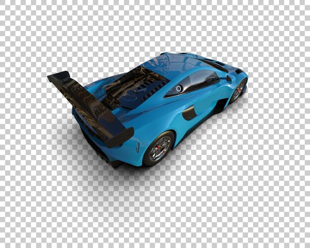 Ilustración de renderización 3D de un coche de carreras realista aislado en el fondo