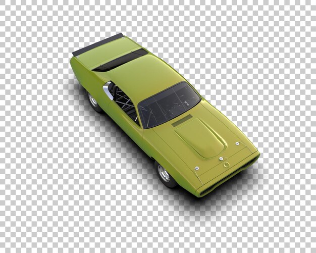 Ilustración de renderización 3D de un coche de carreras realista aislado en el fondo