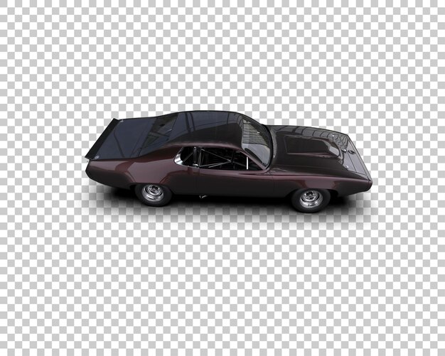 Ilustración de renderización 3D de un coche de carreras realista aislado en el fondo