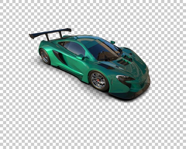 Ilustración de renderización 3D de un coche de carreras realista aislado en el fondo
