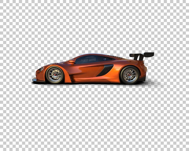 Ilustración de renderización 3D de un coche de carreras realista aislado en el fondo