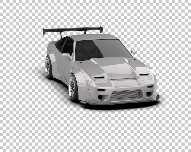 Ilustración de renderización 3D de un coche de carreras realista aislado en el fondo