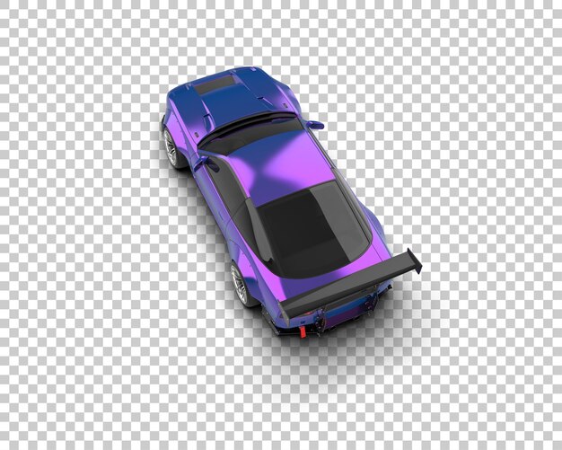 Ilustración de renderización 3D de un coche de carreras realista aislado en el fondo